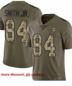 Premium Vikings 84 Irv Smith Jr  Olive Camo Stitched Football Limited 2017 Salute To Service Jersey