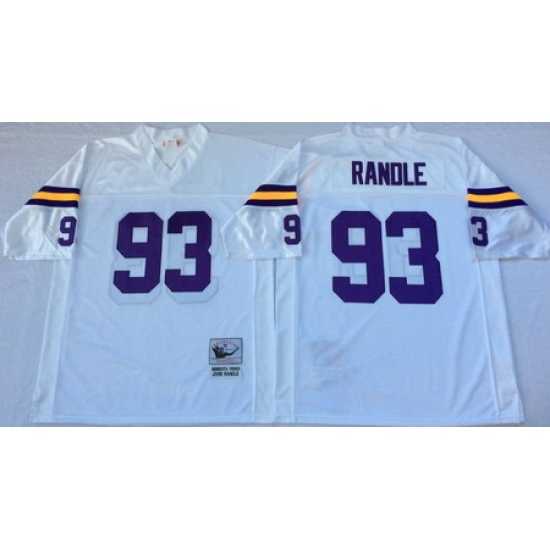 Marvelous Vikings 93 John Randle White Throwback Jersey