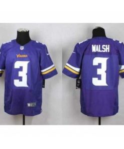 Premium nike nfl jerseys minnesota vikings 3 walsh purple[Elite]