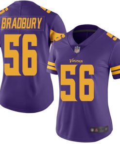 Premium Vikings #56 Garrett Bradbury Purple Women's Stitched NFL Limited Rush Jersey