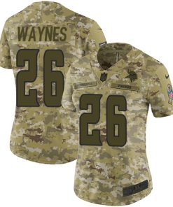 Exceptional Vikings #26 Trae Waynes Camo Women's Stitched NFL Limited 2018 Salute to Service Jersey