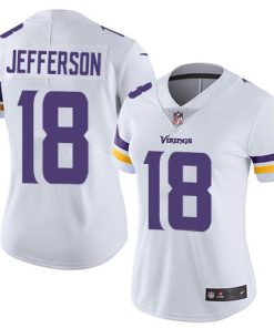 Superb Vikings #18 Justin Jefferson White Women's Stitched NFL Vapor Untouchable Limited Jersey