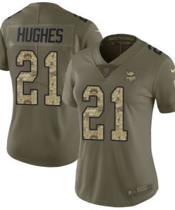 Superb Vikings #21 Mike Hughes Olive/Camo Women's Stitched NFL Limited 2017 Salute to Service Jersey