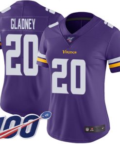 Marvelous Vikings #20 Jeff Gladney Purple Team Color Women's Stitched NFL 100th Season Vapor Untouchable Limited Jersey