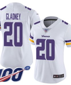 Marvelous Vikings #20 Jeff Gladney White Women's Stitched NFL 100th Season Vapor Untouchable Limited Jersey