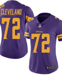 Superb Vikings #72 Ezra Cleveland Purple Women's Stitched NFL Limited Rush Jersey