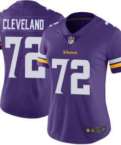 Gorgeous Vikings #72 Ezra Cleveland Purple Team Color Women's Stitched NFL Vapor Untouchable Limited Jersey