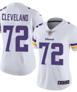 Exceptional Vikings #72 Ezra Cleveland White Women's Stitched NFL Vapor Untouchable Limited Jersey