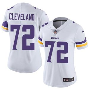 Exceptional Vikings #72 Ezra Cleveland White Women's Stitched NFL Vapor Untouchable Limited Jersey