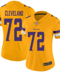 Exceptional Vikings #72 Ezra Cleveland Gold Women's Stitched NFL Limited Inverted Legend Jersey