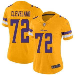 Exceptional Vikings #72 Ezra Cleveland Gold Women's Stitched NFL Limited Inverted Legend Jersey