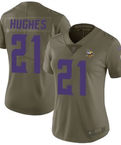 Superior Vikings #21 Mike Hughes Olive Women's Stitched NFL Limited 2017 Salute to Service Jersey