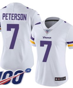 Outstanding Vikings #7 Patrick Peterson White Women's Stitched NFL 100th Season Vapor Limited Jersey