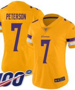 Gorgeous Vikings #7 Patrick Peterson Gold Women's Stitched NFL Limited Inverted Legend 100th Season Jersey