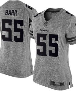Exceptional Vikings #55 Anthony Barr Gray Women's Stitched NFL Limited Gridiron Gray Jersey