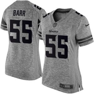 Exceptional Vikings #55 Anthony Barr Gray Women's Stitched NFL Limited Gridiron Gray Jersey