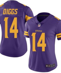 Premium Vikings #14 Stefon Diggs Purple Women's Stitched NFL Limited Rush Jersey
