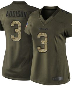 High quality Vikings #3 Jordan Addison Green Women's Stitched NFL Limited 2015 Salute to Service Jersey