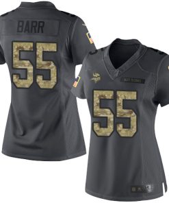 Exquisite Vikings #55 Anthony Barr Black Women's Stitched NFL Limited 2016 Salute To Service Jersey