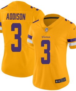 Exceptional Vikings #3 Jordan Addison Gold Women's Stitched NFL Limited Inverted Legend Jersey