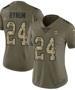 Exquisite Vikings #24 Camryn Bynum Olive/Camo Women's Stitched NFL Limited 2017 Salute To Service Jersey