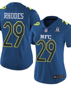 Outstanding Vikings #29 Xavier Rhodes Navy Women's Stitched NFL Limited NFC 2017 Pro Bowl Jersey