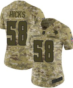 Superior Vikings #58 Jordan Hicks Camo Women's Stitched NFL Limited 2018 Salute To Service Jersey
