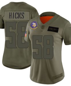 Outstanding Vikings #58 Jordan Hicks Camo Women's Stitched NFL Limited 2019 Salute To Service Jersey