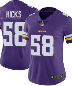 Premium Vikings #58 Jordan Hicks Purple Team Color Women's Stitched NFL Vapor Untouchable Limited Jersey