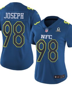 Exquisite Vikings #98 Linval Joseph Navy Women's Stitched NFL Limited NFC 2017 Pro Bowl Jersey