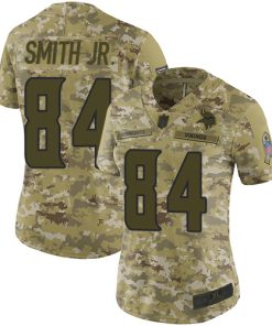 High quality Vikings #84 Irv Smith Jr. Camo Women's Stitched NFL Limited 2018 Salute to Service Jersey