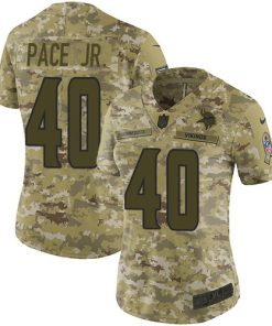 Outstanding Vikings #40 Ivan Pace Jr. Camo Women's Stitched NFL Limited 2018 Salute To Service Jersey