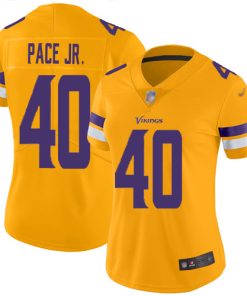 Premium Vikings #40 Ivan Pace Jr. Gold Women's Stitched NFL Limited Inverted Legend Jersey