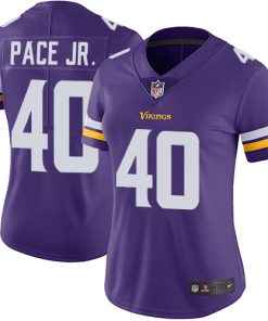 Premium Vikings #40 Ivan Pace Jr. Purple Team Color Women's Stitched NFL Vapor Untouchable Limited Jersey