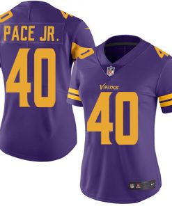 Premium Vikings #40 Ivan Pace Jr. Purple Women's Stitched NFL Limited Rush Jersey