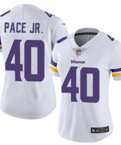 Superb Vikings #40 Ivan Pace Jr. White Women's Stitched NFL Vapor Untouchable Limited Jersey
