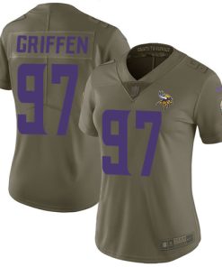 Outstanding Vikings #97 Everson Griffen Olive Women's Stitched NFL Limited 2017 Salute to Service Jersey