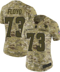 Premium Vikings #73 Sharrif Floyd Camo Women's Stitched NFL Limited 2018 Salute to Service Jersey