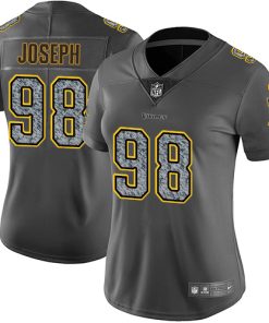 Outstanding Vikings #98 Linval Joseph Gray Static Women's Stitched NFL Vapor Untouchable Limited Jersey