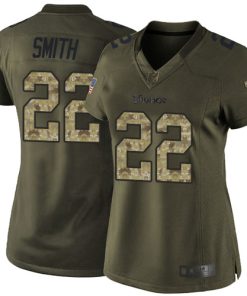Marvelous Vikings #22 Harrison Smith Green Women's Stitched NFL Limited 2015 Salute to Service Jersey