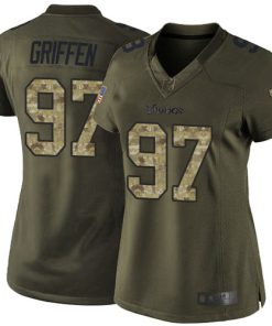 Premium Vikings #97 Everson Griffen Green Women's Stitched NFL Limited 2015 Salute to Service Jersey