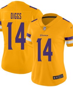 Exceptional Vikings #14 Stefon Diggs Gold Women's Stitched NFL Limited Inverted Legend Jersey