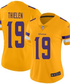 Gorgeous Vikings #19 Adam Thielen Gold Women's Stitched NFL Limited Inverted Legend Jersey
