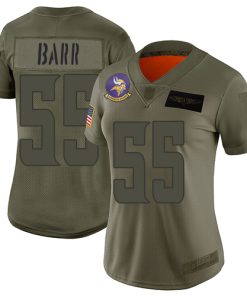 Premium Vikings #55 Anthony Barr Camo Women's Stitched NFL Limited 2019 Salute to Service Jersey