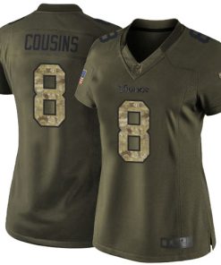 Outstanding Vikings #8 Kirk Cousins Green Women's Stitched NFL Limited 2015 Salute to Service Jersey