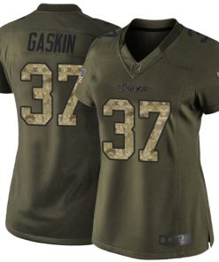 High quality Vikings #37 Myles Gaskin Green Women's Stitched NFL Limited 2015 Salute to Service Jersey