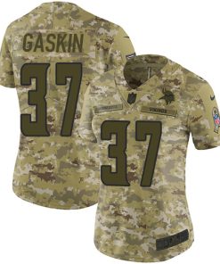 Premium Vikings #37 Myles Gaskin Camo Women's Stitched NFL Limited 2018 Salute To Service Jersey