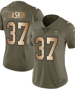 Outstanding Vikings #37 Myles Gaskin Olive/Gold Women's Stitched NFL Limited 2017 Salute To Service Jersey