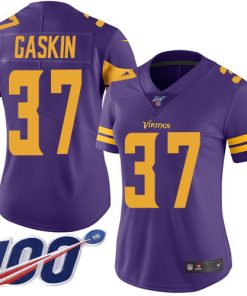 Marvelous Vikings #37 Myles Gaskin Purple Women's Stitched NFL Limited Rush 100th Season Jersey