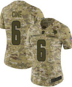 Exquisite Vikings #6 Lewis Cine Camo Women's Stitched NFL Limited 2018 Salute To Service Jersey